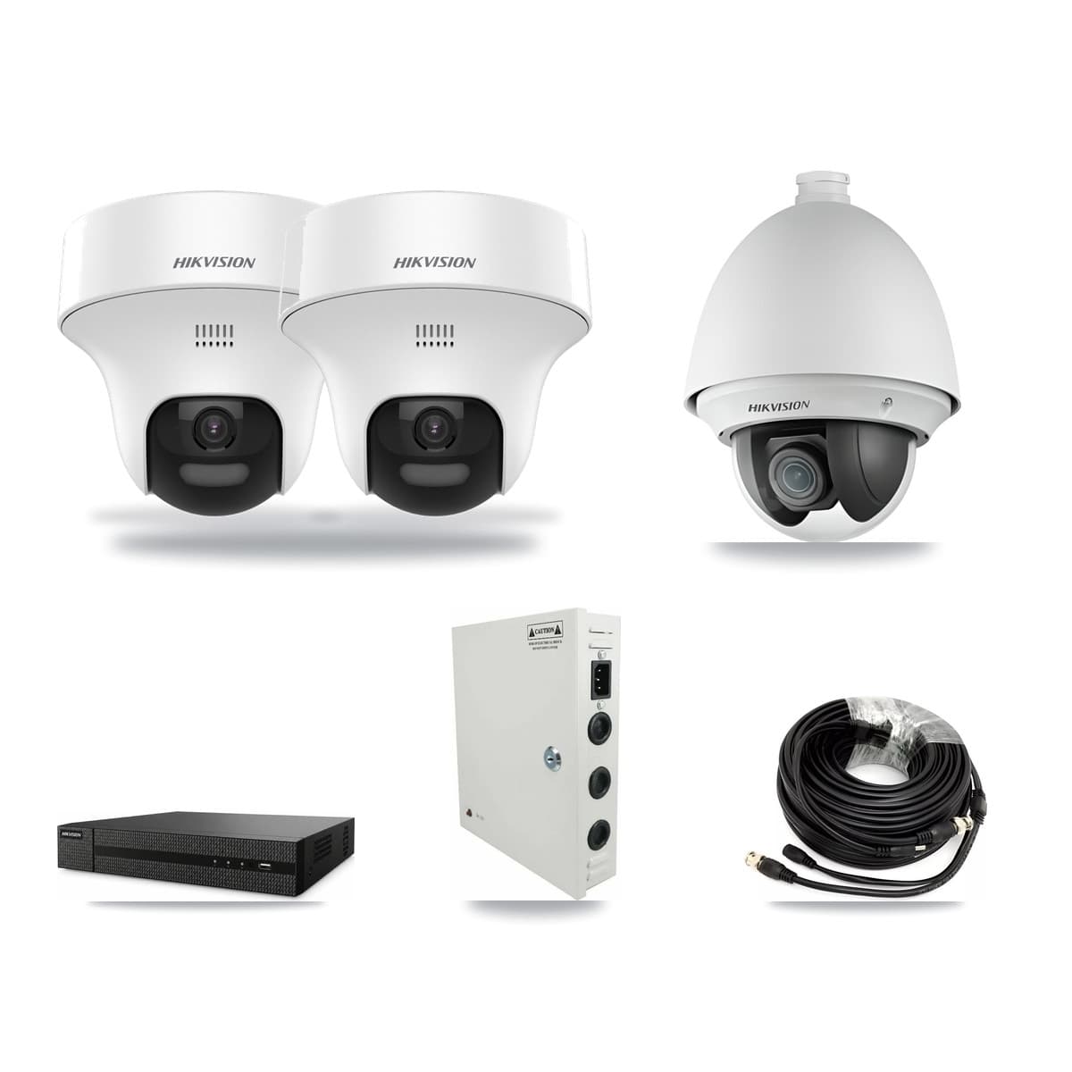Hikvision 8-Channel 2MP – 5MP CCTV Kit — 1 DS-2AE4225T 2MP PTZ + 2 DS-2CE70K0T 5MP Turret Cameras + 3TB Recording (DVR-8CH Recorder) - Image 1