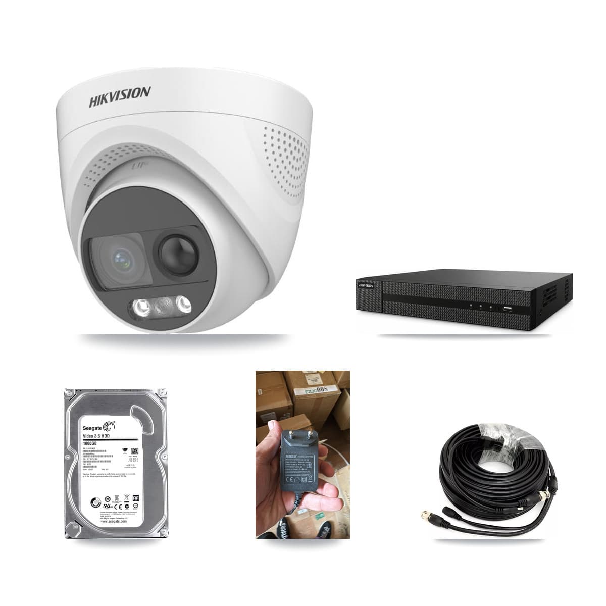 Hikvision 8-Channel 5MP CCTV Kit — 1 DS-2CE72KF3T Turret Camera + 1TB Recording (DVR-8CH Recorder) - Image 1