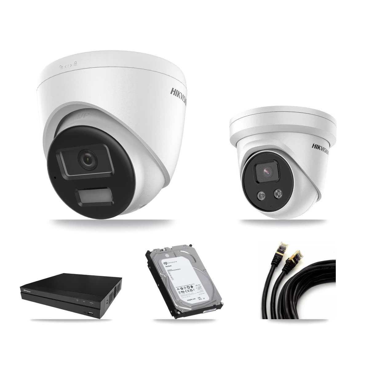 Hikvision & Prolux 8-Channel 5MP – 4K CCTV Kit — 2 4K + 1 5MP Turret Cameras + 6TB Recording