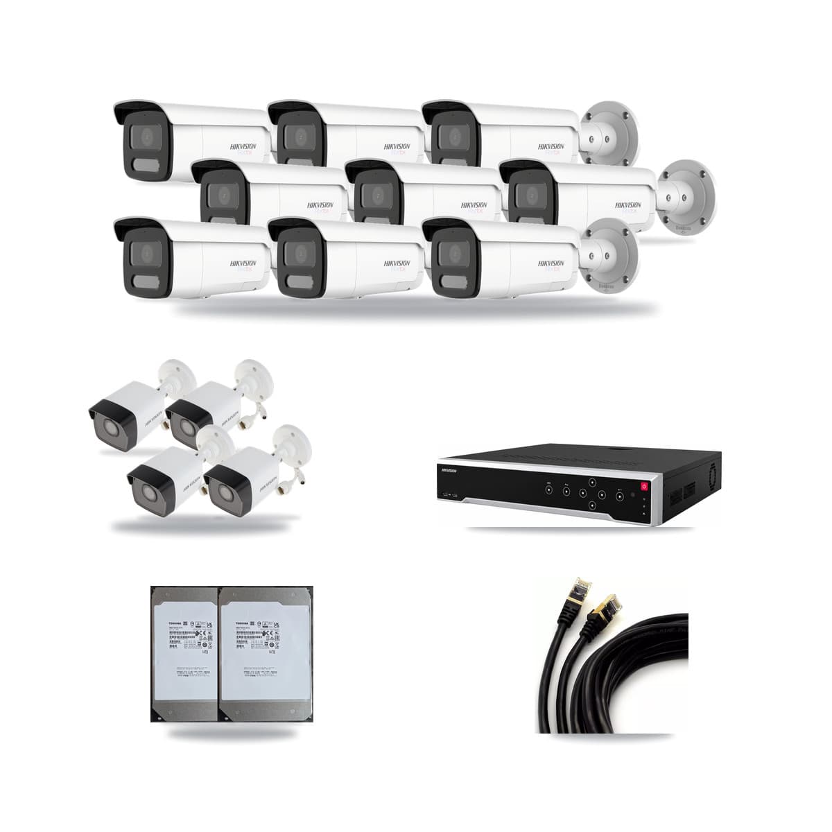 Hikvision 32-Channel 5MP – 4K CCTV Kit — 4 5MP + 9 4K Bullet Cameras + 2× 14TB Recording - Image 1