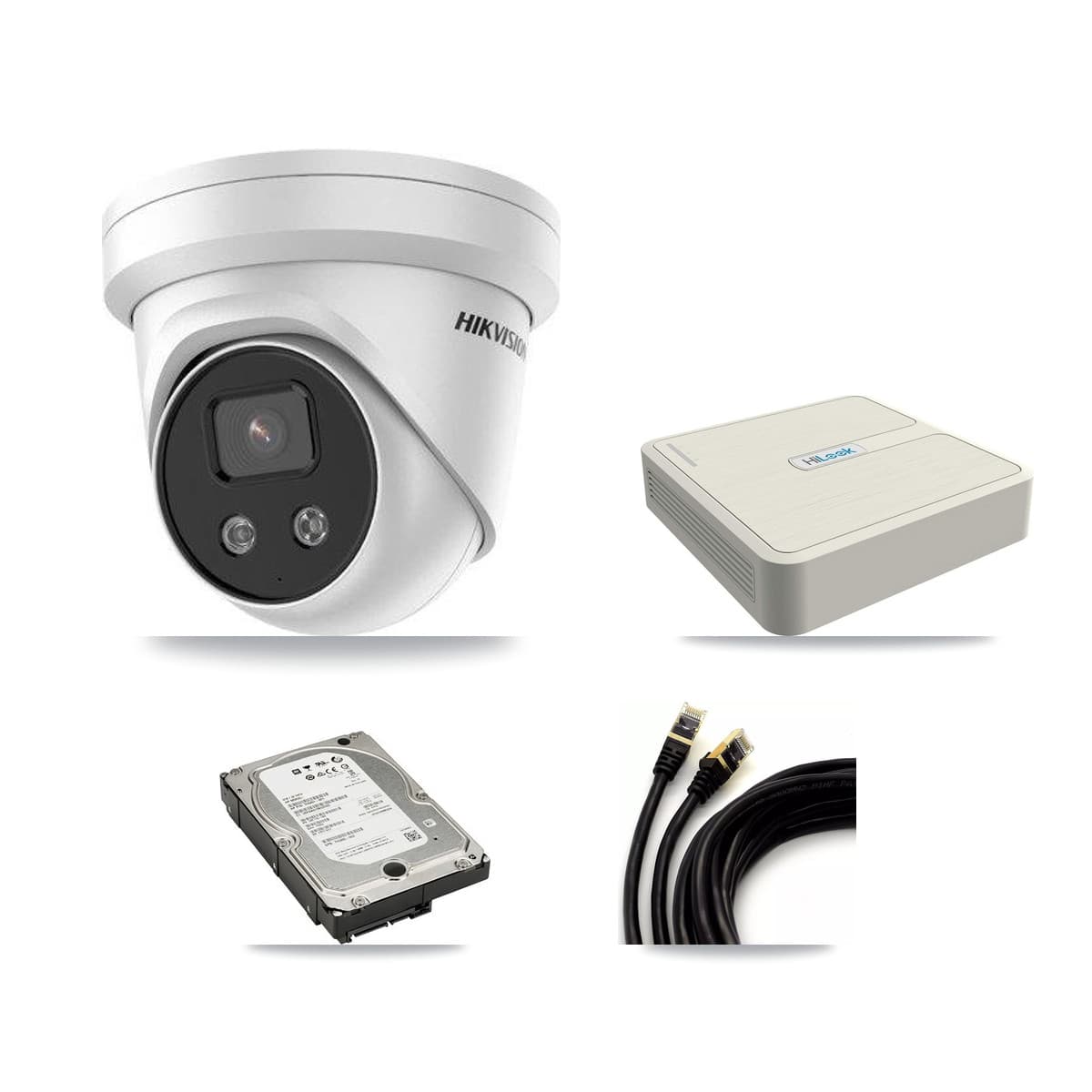Hikvision & HiLook 8-Channel 5MP CCTV Kit — 3 Turret + 1 Dome Cameras + 5TB Recording - Image 1