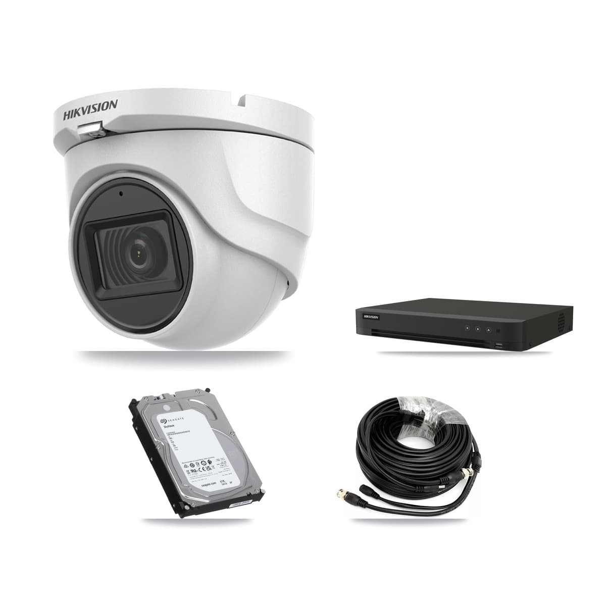 Hikvision 16-Channel 5MP CCTV Kit — 5 DS-2CE76H0T Turret Cameras + 6TB Recording (IDS-7216HQHI Recorder) - Image 1