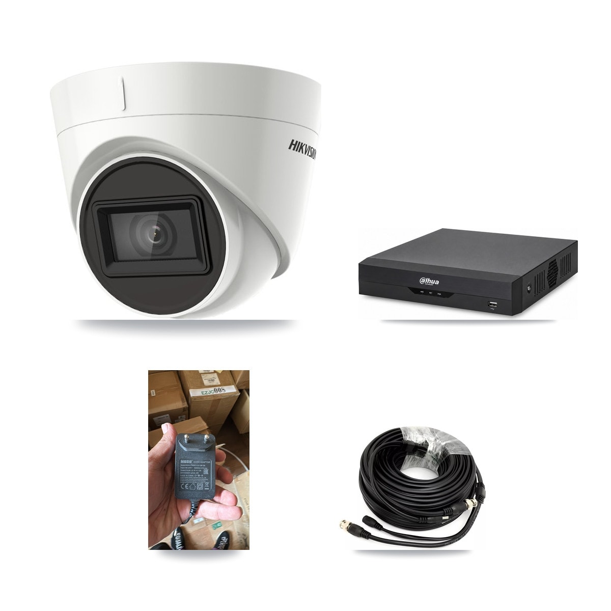 Hikvision & Dahua 4-Channel 4K CCTV Kit — 1 DS-2CE78U1T Turret Camera + 3TB Recording