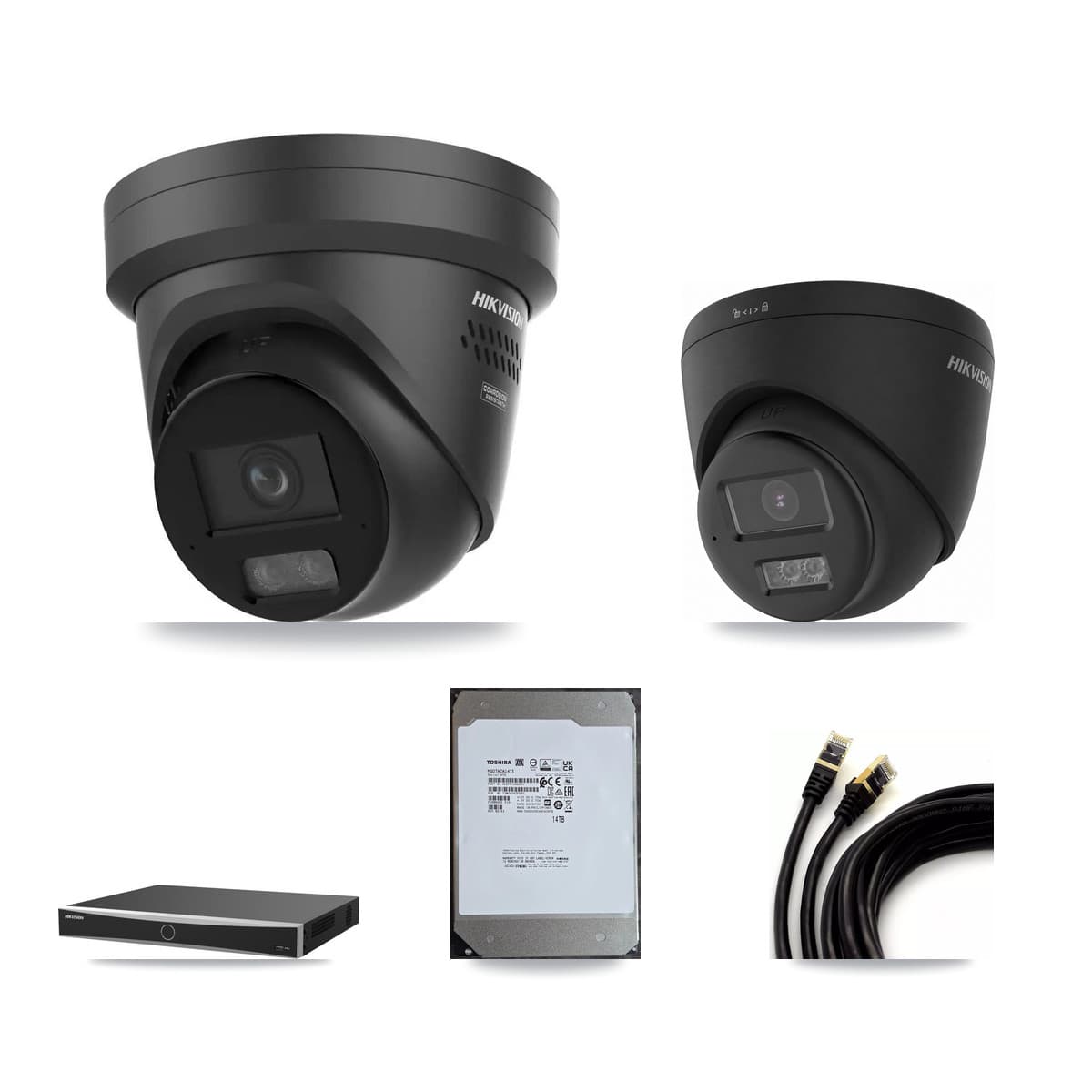 Hikvision 16-Channel 4K CCTV Kit — 1 DS-2CD1383G2 + 5 DS-2CD2387G3 Turret Cameras + 14TB Recording - Image 1