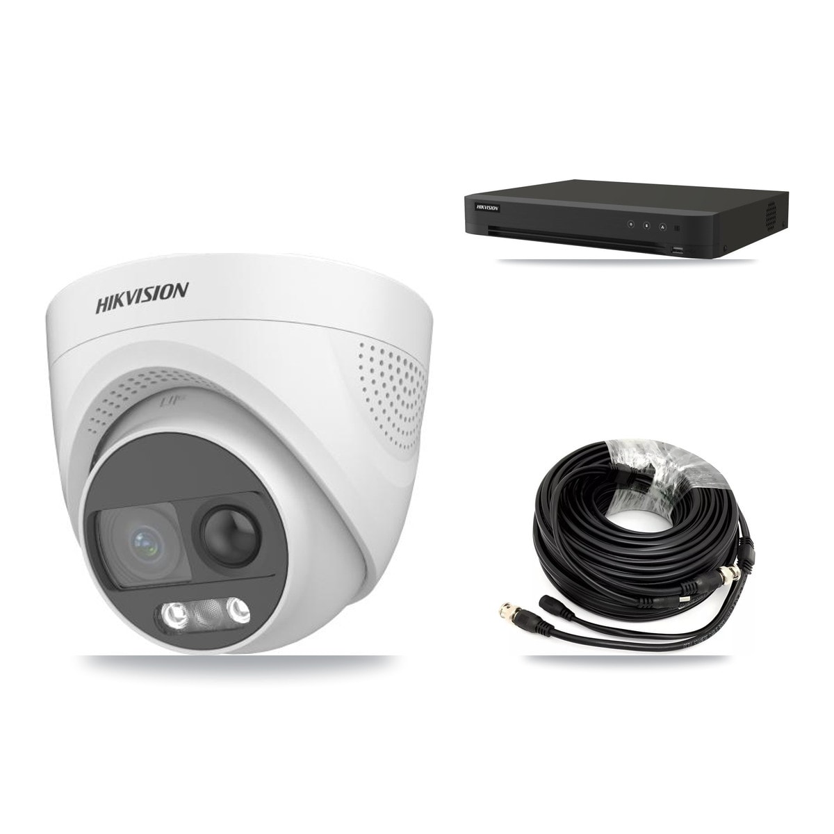 Hikvision 8-Channel 5MP CCTV Kit — 7 DS-2CE72KF3T-PIRXO Turret Cameras + 10TB Recording (IDS-7208HUHI-M1/XT Recorder) - Image 1