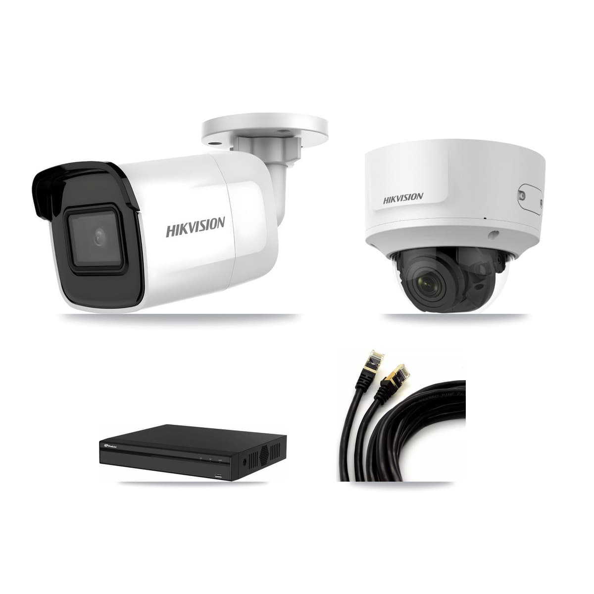 Hikvision & Prolux 4-Channel 2MP – 4K CCTV Kit — 1 4K Bullet + 1 2MP Dome Cameras + 3TB Recording