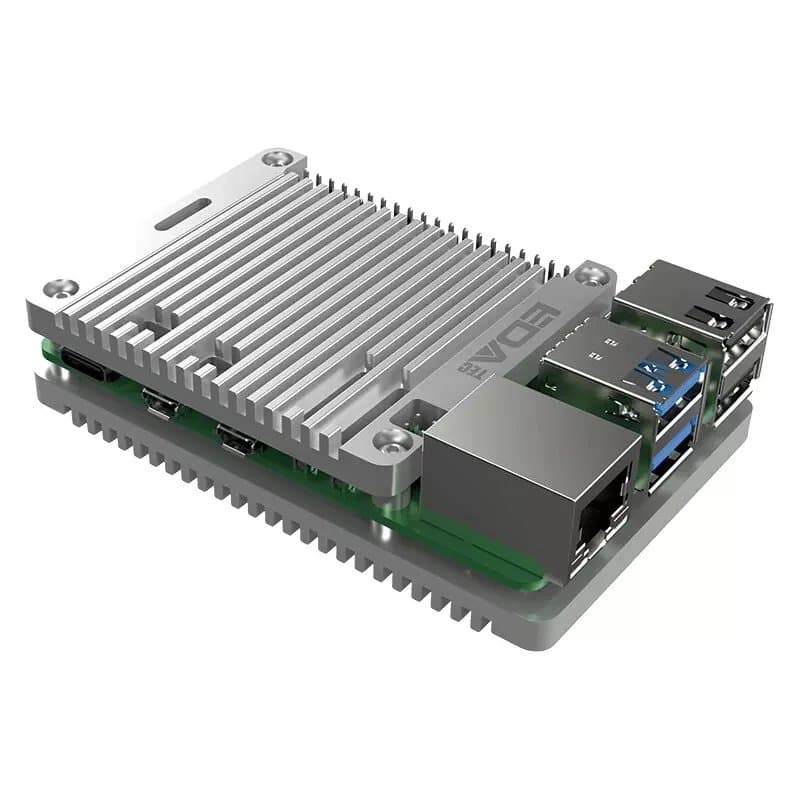 Edatec Raspberry Pi 5 Aluminum Passive Cooling Open CNC Case