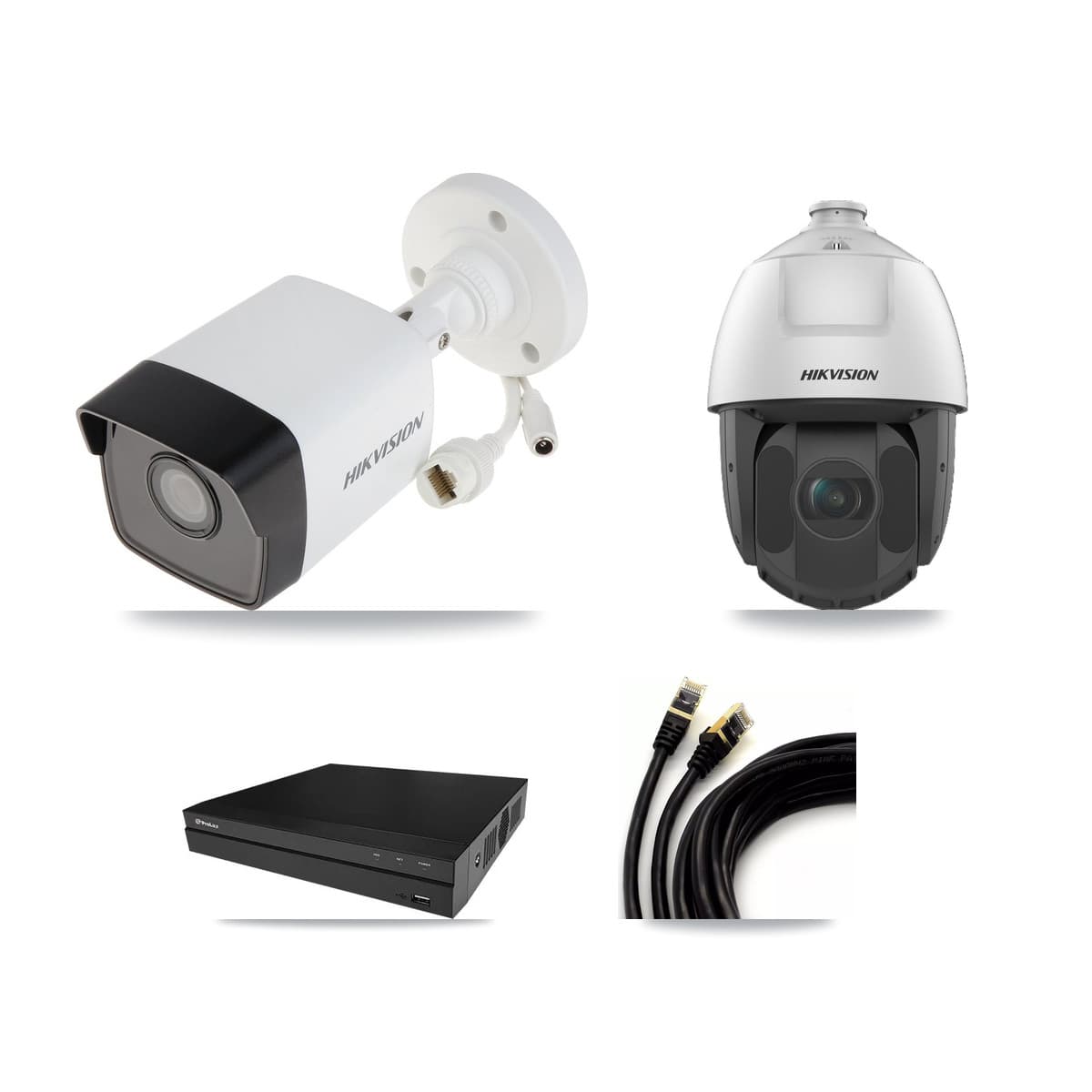 Hikvision & Prolux 8-Channel 2MP – 5MP CCTV Kit — 5 5MP Bullet + 1 2MP PTZ Cameras + 8TB Recording