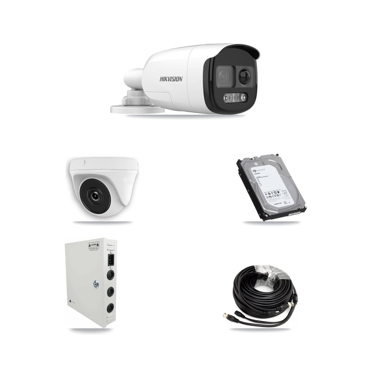 Hikvision 32-Channel 2MP – 5MP CCTV Kit — 11 5MP Bullet + 5 White 2MP Dome Cameras + 3× 6TB Recording (IDS-7332HUHI Recorder)