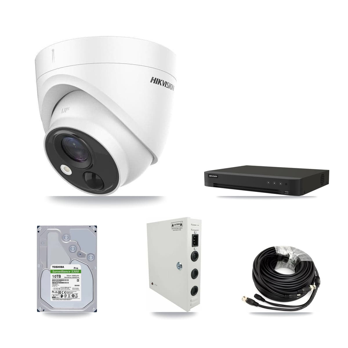 Hikvision 16-Channel 5MP CCTV Kit — 16 DS-2CE71H0T Turret Cameras + 10TB Recording