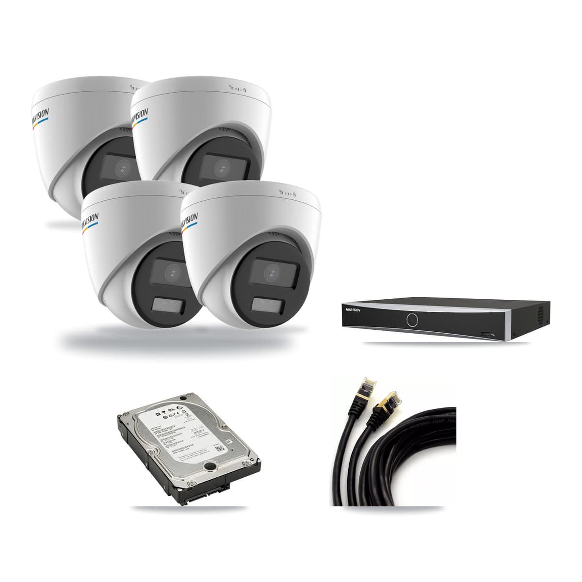 Hikvision 4-Channel 2MP CCTV Kit — 4 Turret Cameras + 5TB Recording - Image 1