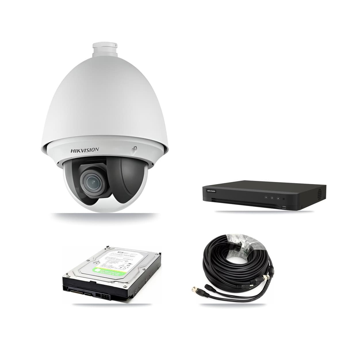 Hikvision 16-Channel 2MP CCTV Kit — 2 DS-2AE4225T PTZ Cameras + 1TB Recording (IDS-7216HQHI Recorder)
