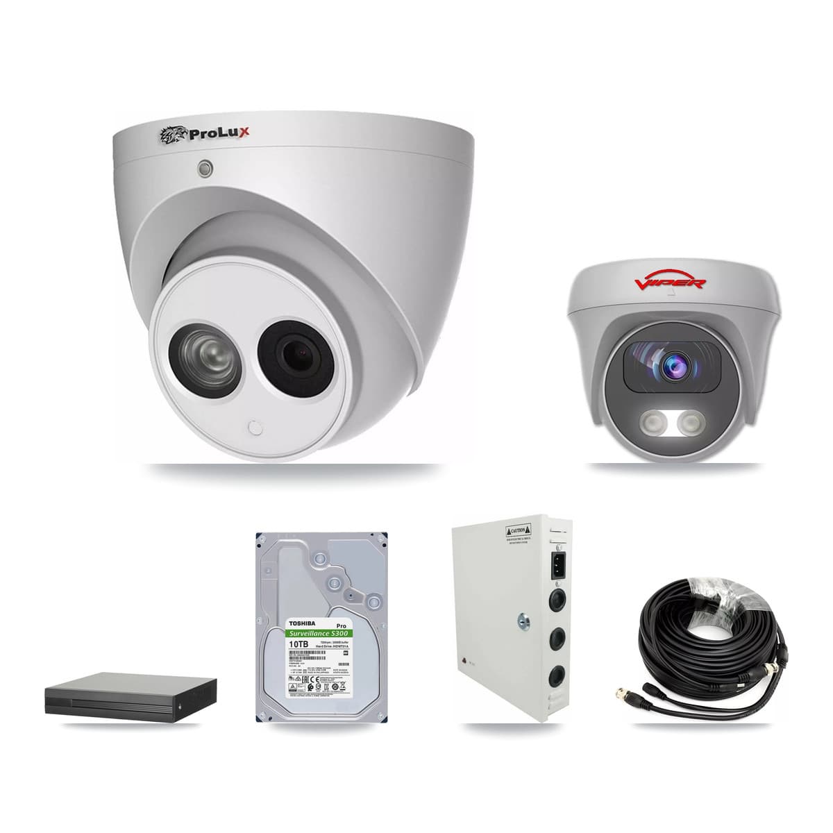 Prolux & Viper 16-Channel 4MP – 5MP CCTV Kit — 6 4MP Turret + 6 5MP Cameras + 10TB Recording - Image 1