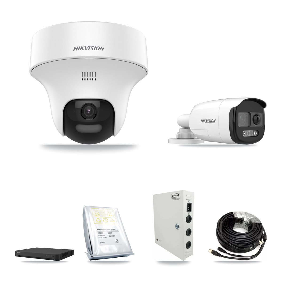Hikvision 32-Channel 5MP CCTV Kit — 1 Bullet + 11 Turret Cameras + 2× 8TB Recording