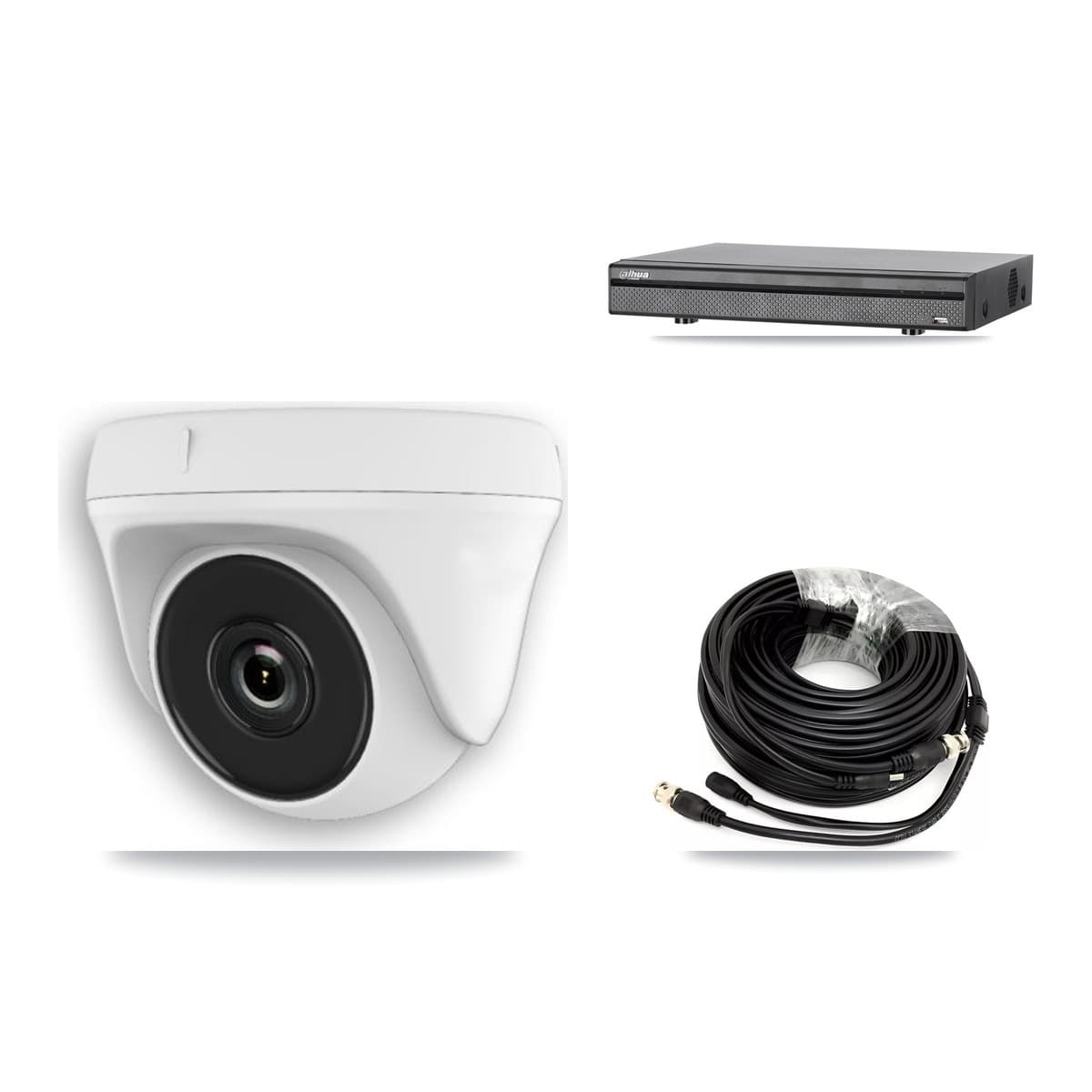 Dahua 8-Channel 2MP CCTV Kit — 4 White Dome Cameras + 3TB Recording (DH-XVR5108H Recorder)