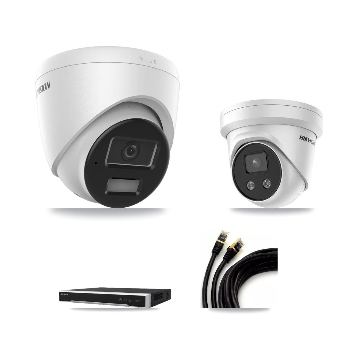 Hikvision 8-Channel 4MP – 5MP CCTV Kit — 1 4MP + 1 5MP Turret Cameras + 3TB Recording (DS-7608NI-M2 Recorder)