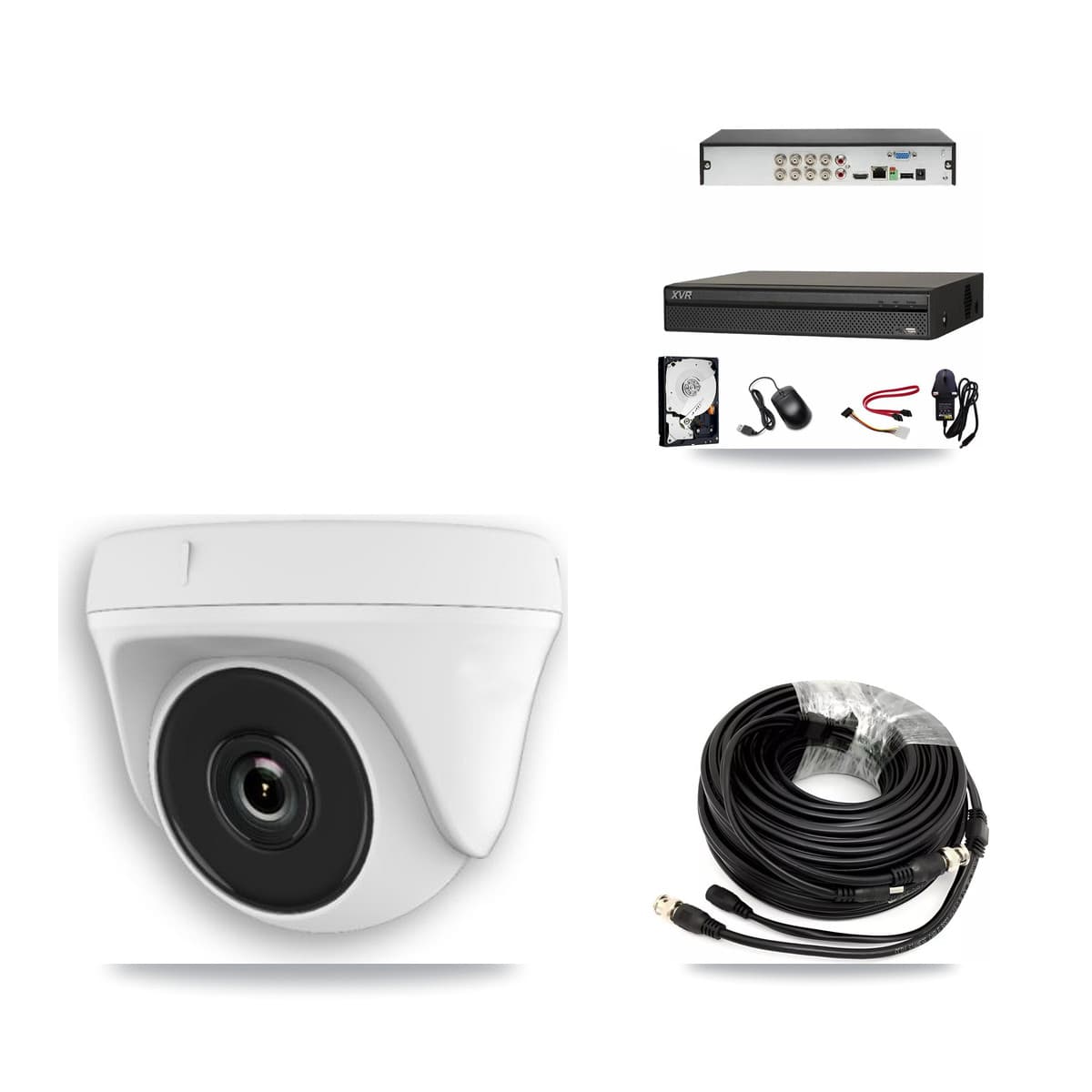 Dahua 8-Channel 2MP CCTV Kit — 4 White Dome Cameras + 3TB Recording (XVR-3108AD Recorder)
