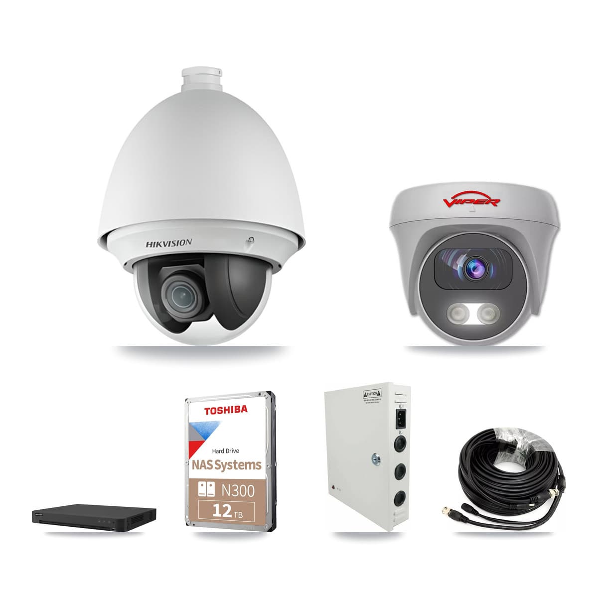 Hikvision & Viper 32-Channel 2MP – 5MP CCTV Kit — 15 2MP PTZ + 1 5MP Cameras + 12TB Recording