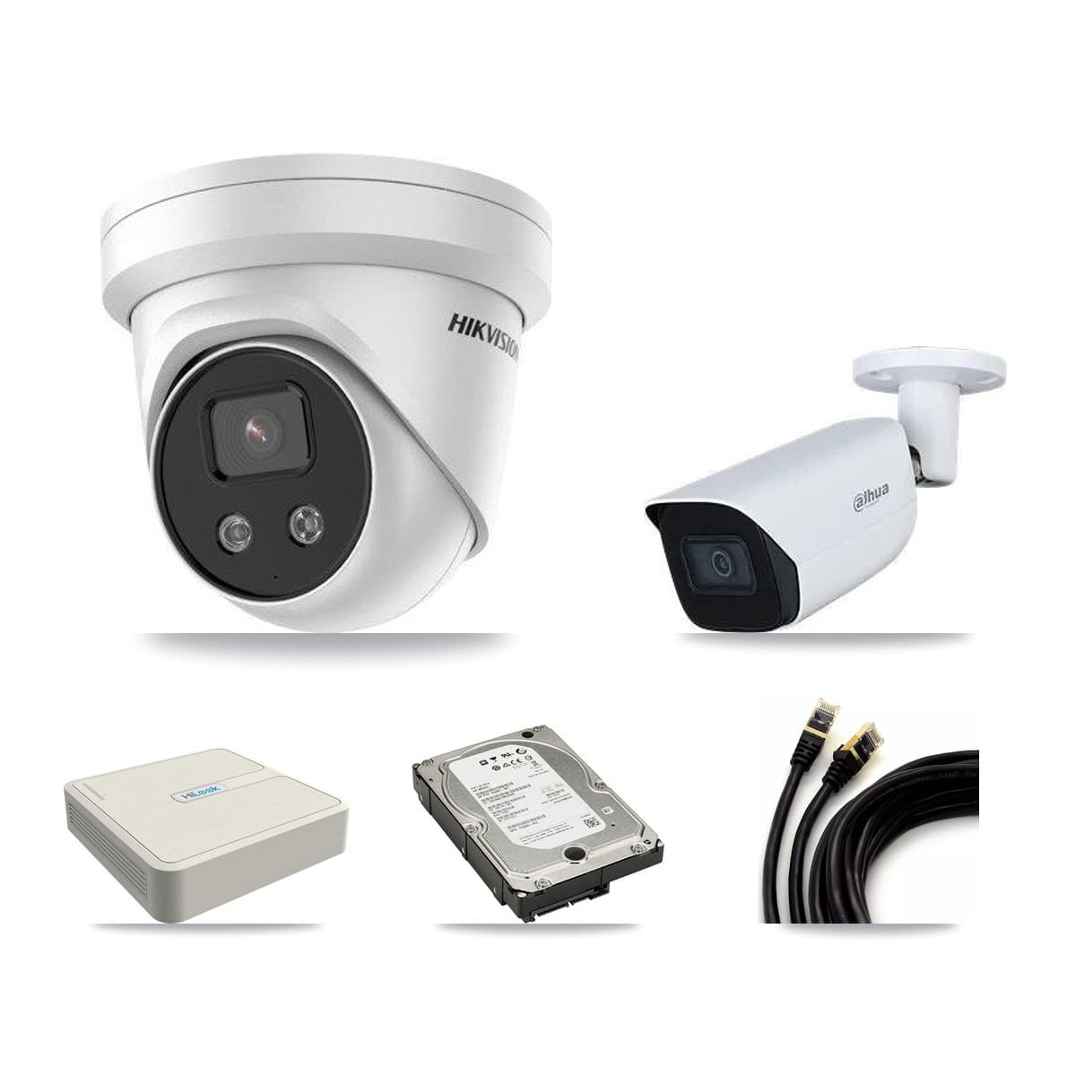 8-Channel 5MP CCTV Kit — 3 Turret + 1 Bullet Cameras + 5TB Recording