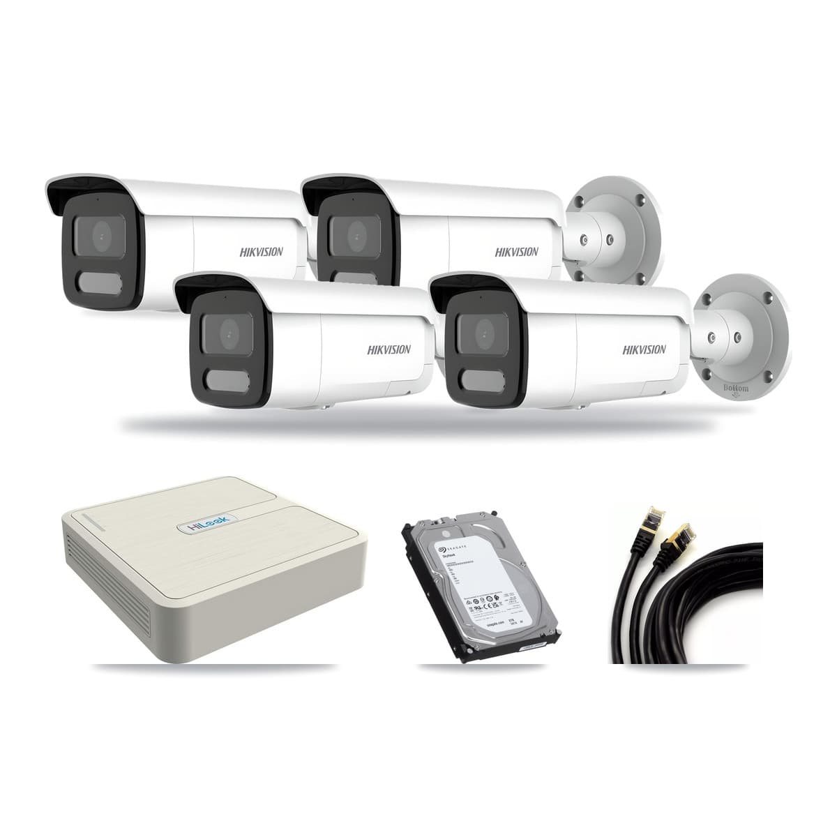 Hikvision & HiLook 8-Channel 4MP – 5MP CCTV Kit — 4 4MP Bullet + 1 5MP Dome Cameras + 6TB Recording (NVR-108H-D Recorder) - Image 1