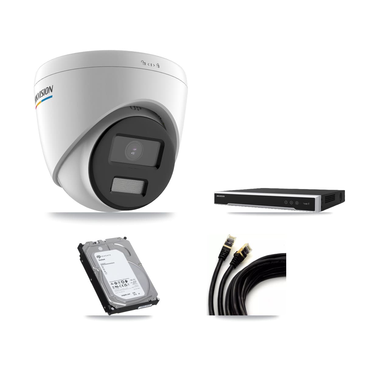 Hikvision 8-Channel 2MP CCTV Kit — 8 Turret Cameras + 6TB Recording (DS-7608NI-M2 Recorder)