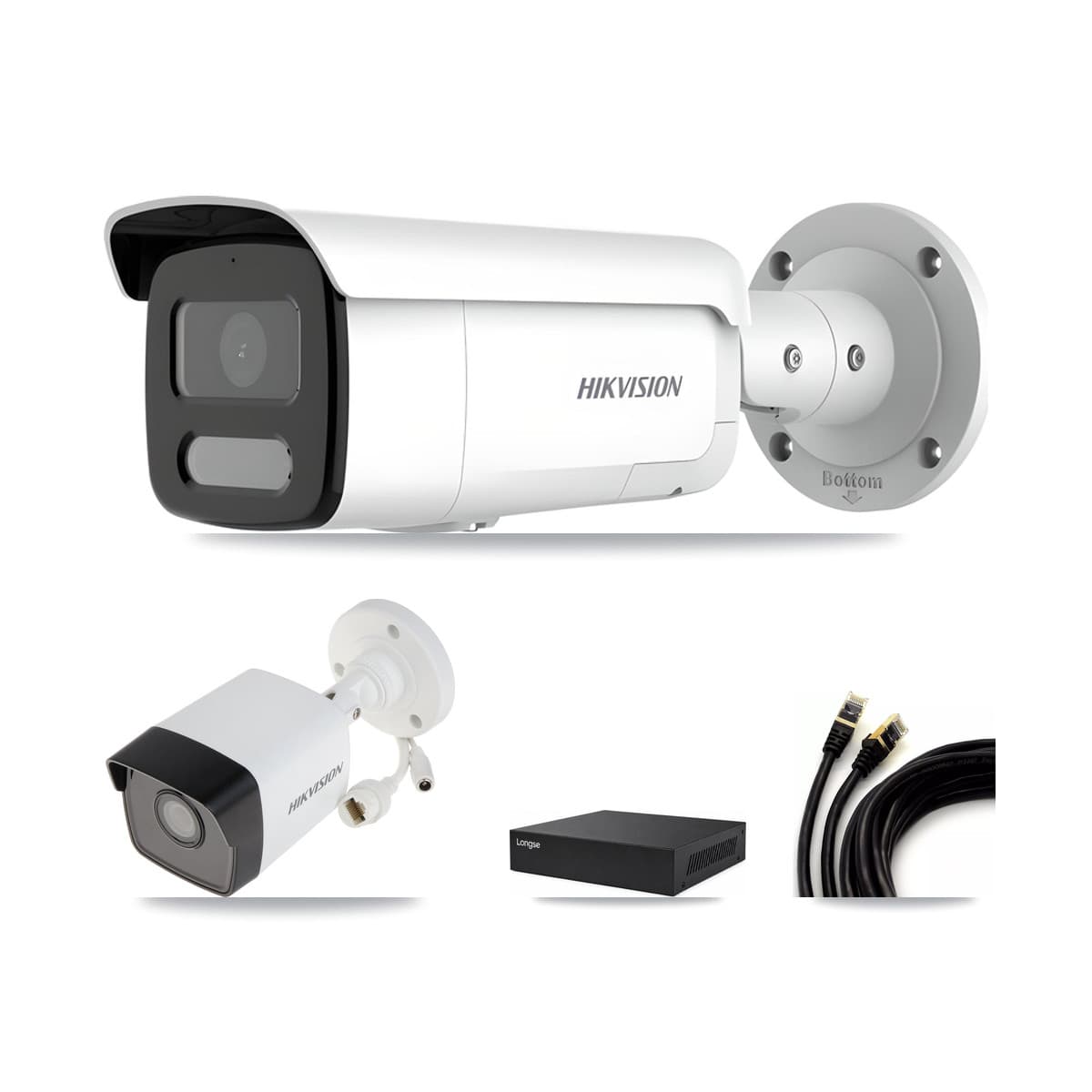 Hikvision & Longse 8-Channel 4MP – 5MP CCTV Kit — 1 5MP + 6 4MP Bullet Cameras + 8TB Recording