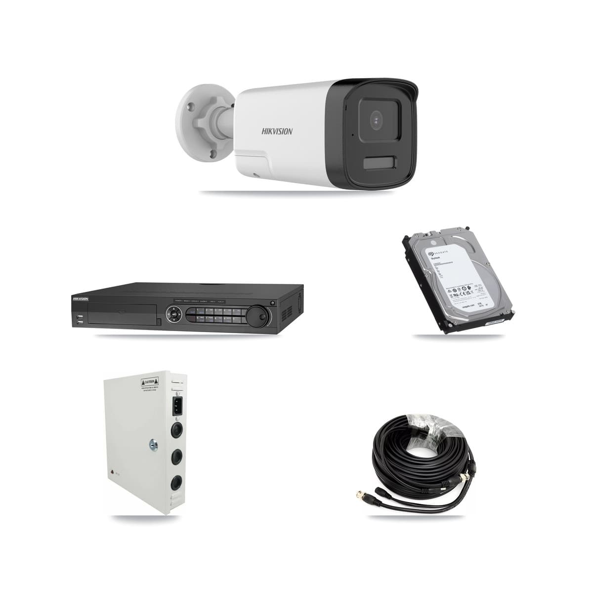 Hikvision 32-Channel 5MP CCTV Kit — 16 DS-2CE17K0T Bullet Cameras + 3× 6TB Recording