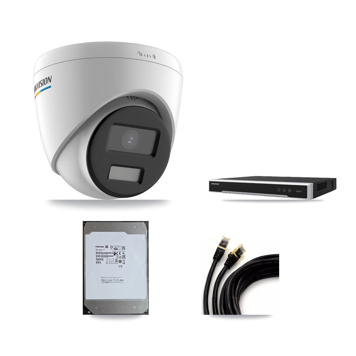 Hikvision 16-Channel 2MP – 5MP CCTV Kit — 1 2MP Turret + 10 5MP Dome Cameras + 14TB Recording (DS-7616NI-M2 Recorder) - Image 1