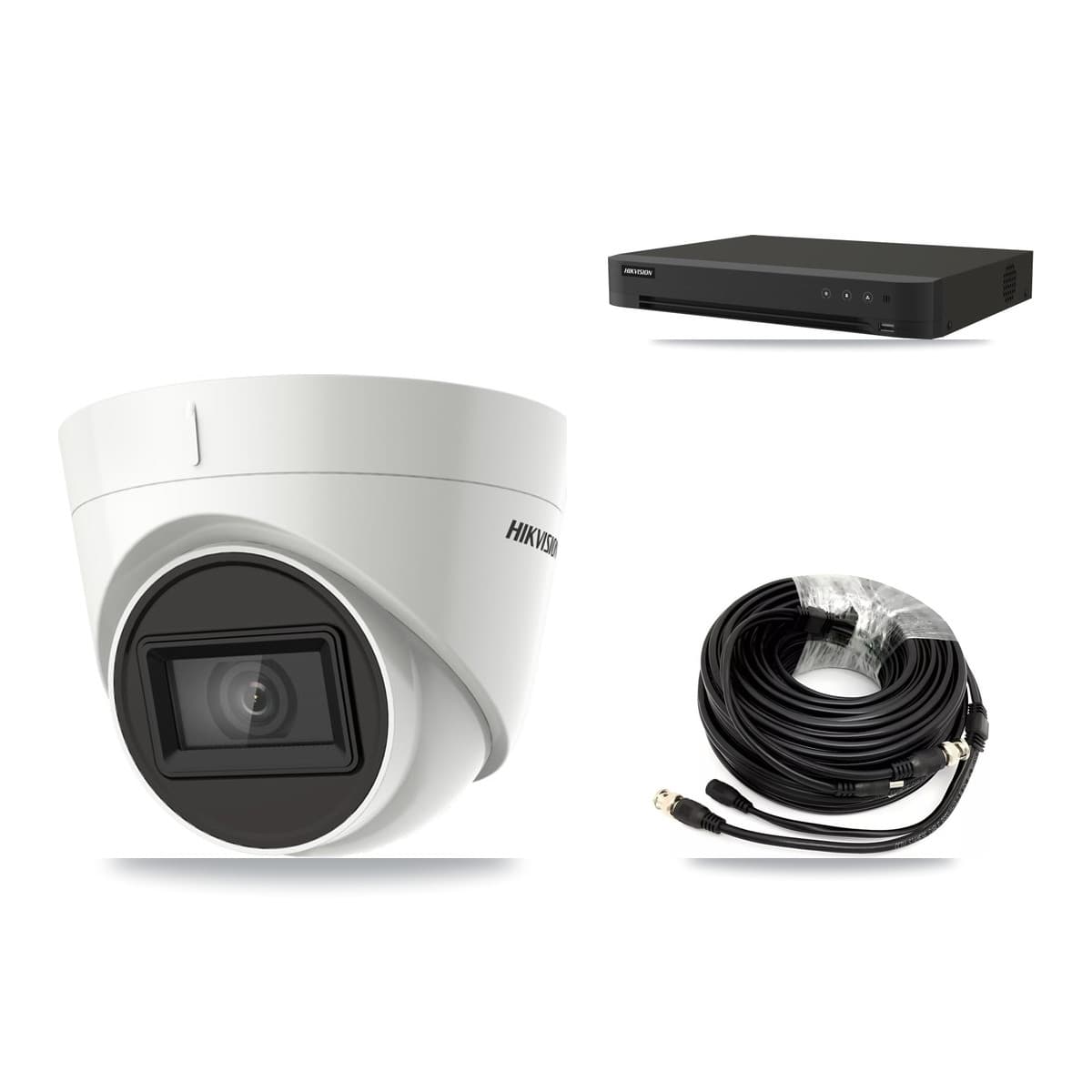Hikvision 8-Channel 4K CCTV Kit — 4 DS-2CE78U1T-IT3F Turret Cameras + 3TB Recording (IDS-7208HUHI-M1/XT Recorder)