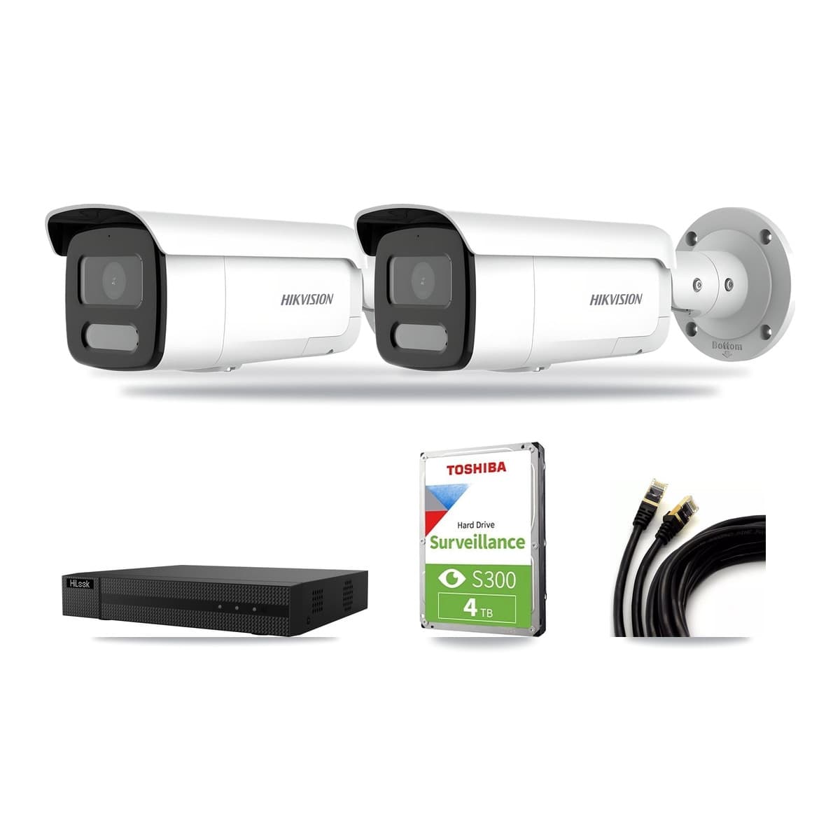 Hikvision & HiLook 8-Channel 4MP – 5MP CCTV Kit — 2 4MP Bullet + 1 5MP Dome Cameras + 4TB Recording (NVR-108MH-D Recorder) - Image 1