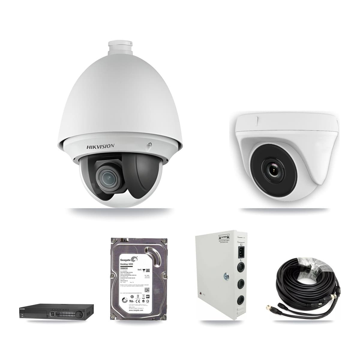 Hikvision 32-Channel 2MP CCTV Kit — 2 PTZ + 1 Dome Cameras + 2TB Recording - Image 1