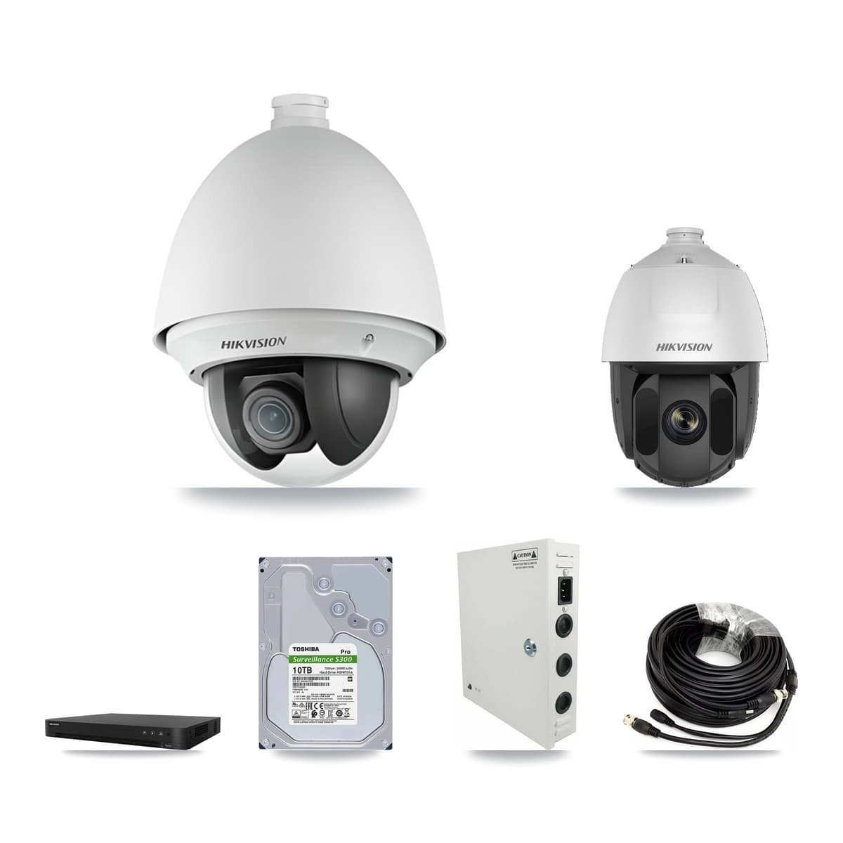 Hikvision 16-Channel 2MP CCTV Kit — 13 DS-2AE4225T + 1 DS-2AE5225TI PTZ Cameras + 10TB Recording (DS-7216HGHI Recorder)