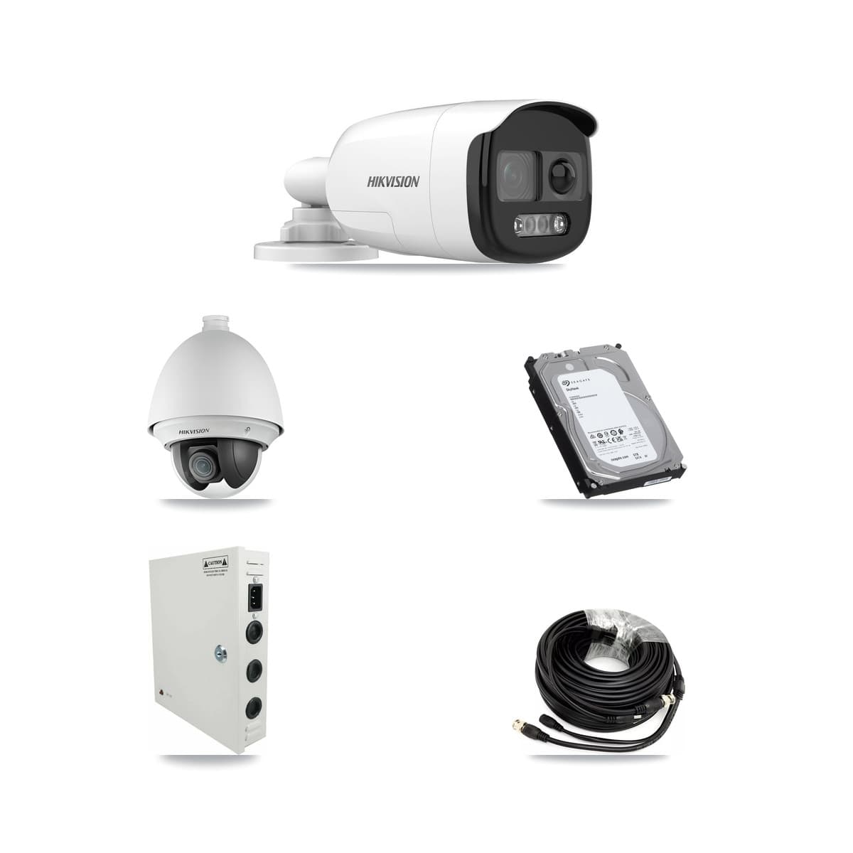 Hikvision 32-Channel 2MP – 5MP CCTV Kit — 1 2MP PTZ + 15 5MP Bullet Cameras + 3× 6TB Recording (DS-7332HQHI Recorder) - Image 1