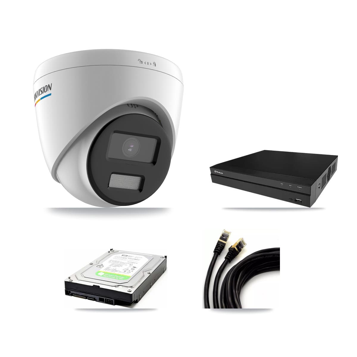 Hikvision & Prolux 8-Channel 2MP CCTV Kit — 2 Turret Cameras + 1TB Recording