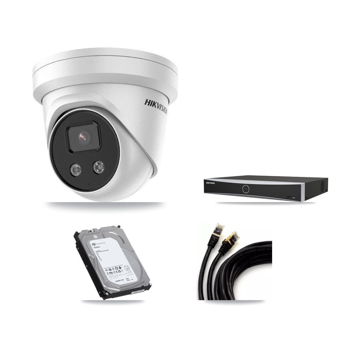 Hikvision 4-Channel 5MP CCTV Kit — 4 DS-2CD3356G2 Turret Cameras + 6TB Recording