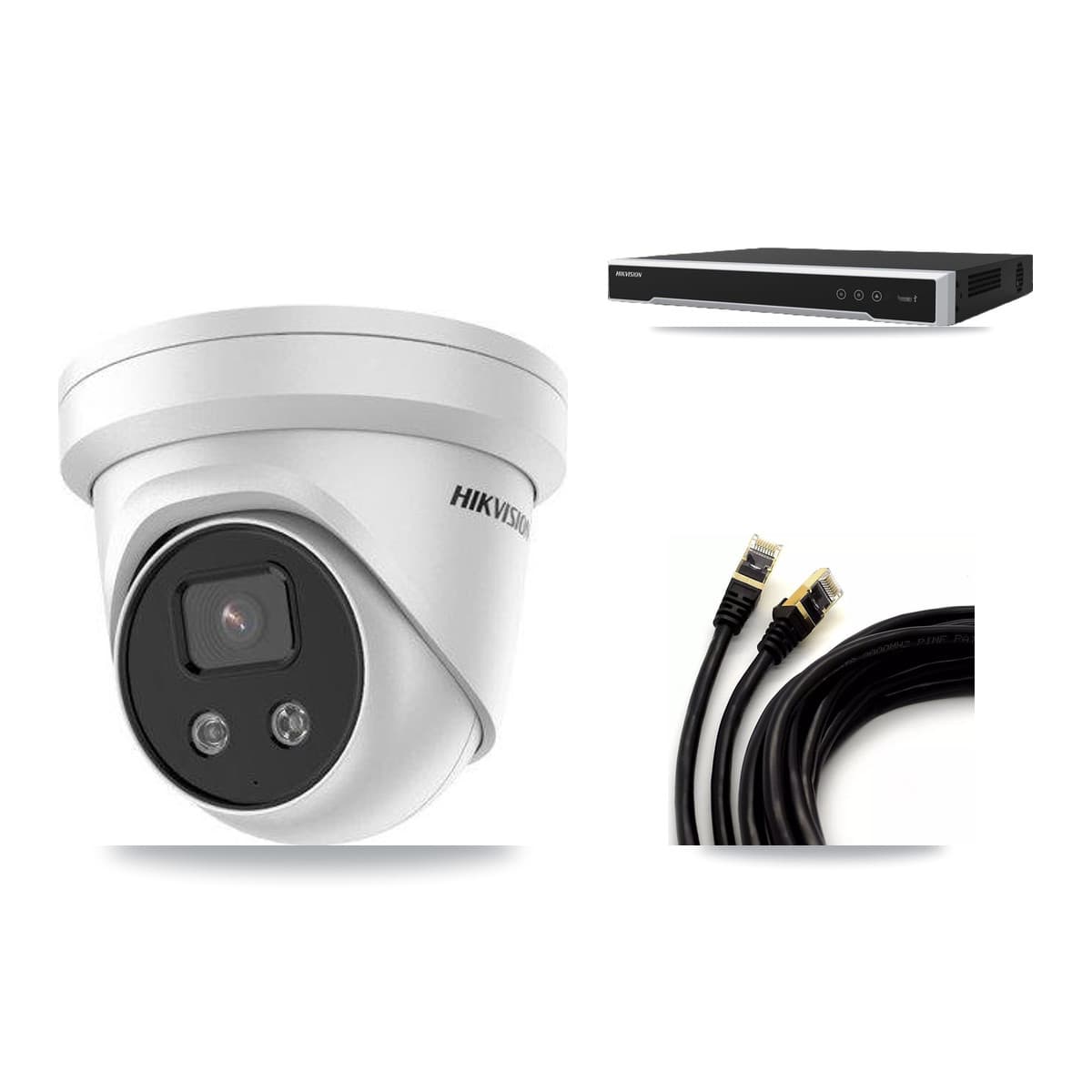 Hikvision 8-Channel 5MP CCTV Kit — 2 Turret Cameras + 3TB Recording (DS-7608NI-M2 Recorder)