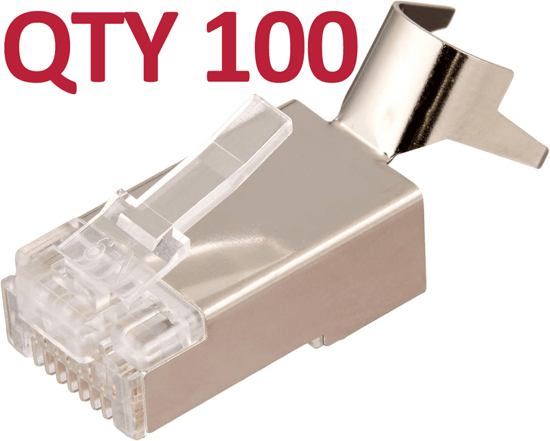 RJ45 Plug, 8P8C, CAT6, 10 Pack, Modular, ETHERNET CONNECTORS, 100 Piece Pack