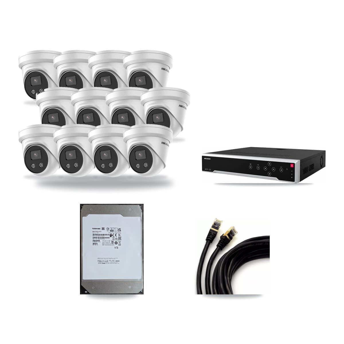 Hikvision 32-Channel 5MP CCTV Kit — 12 Turret Cameras + 14TB Recording - Image 1