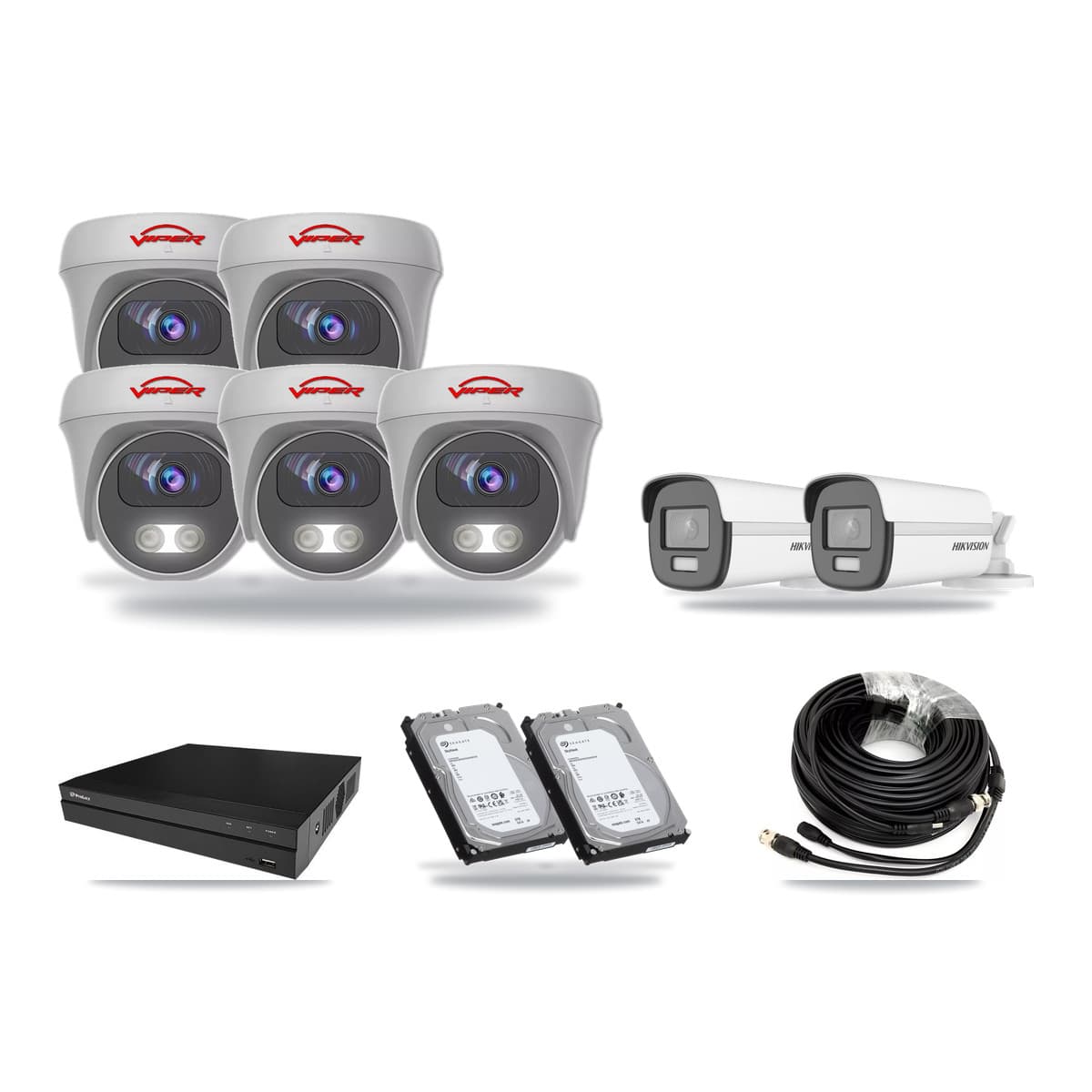 8-Channel 5MP – 4K CCTV Kit — 2 4K Bullet + 5 5MP Cameras + 2× 6TB Recording - Image 1