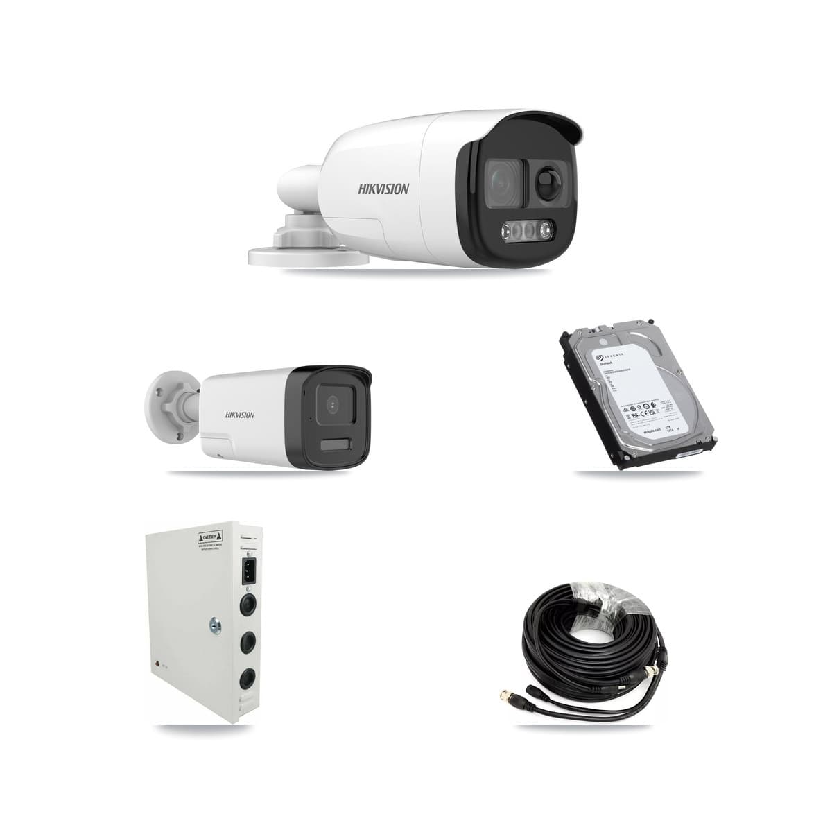 Hikvision 32-Channel 5MP CCTV Kit — 14 DS-2CE12KF3T + 7 DS-2CE17K0T Bullet Cameras + 3× 6TB Recording