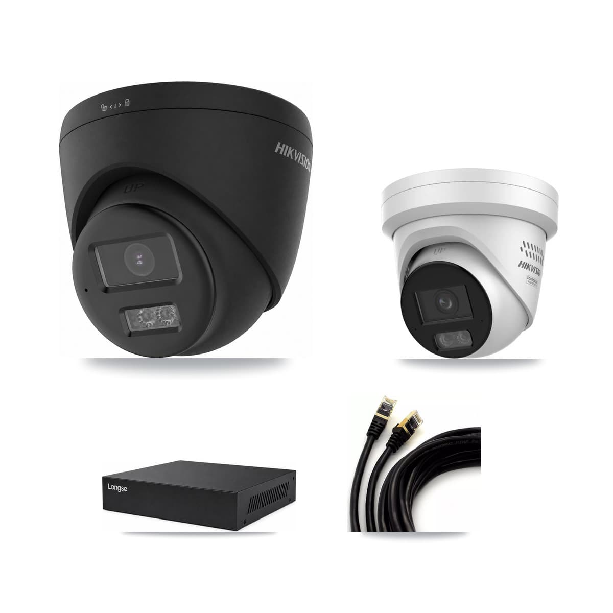 Longse 8-Channel 4MP – 4K CCTV Kit — 2 4K + 2 4MP Turret Cameras + 8TB Recording