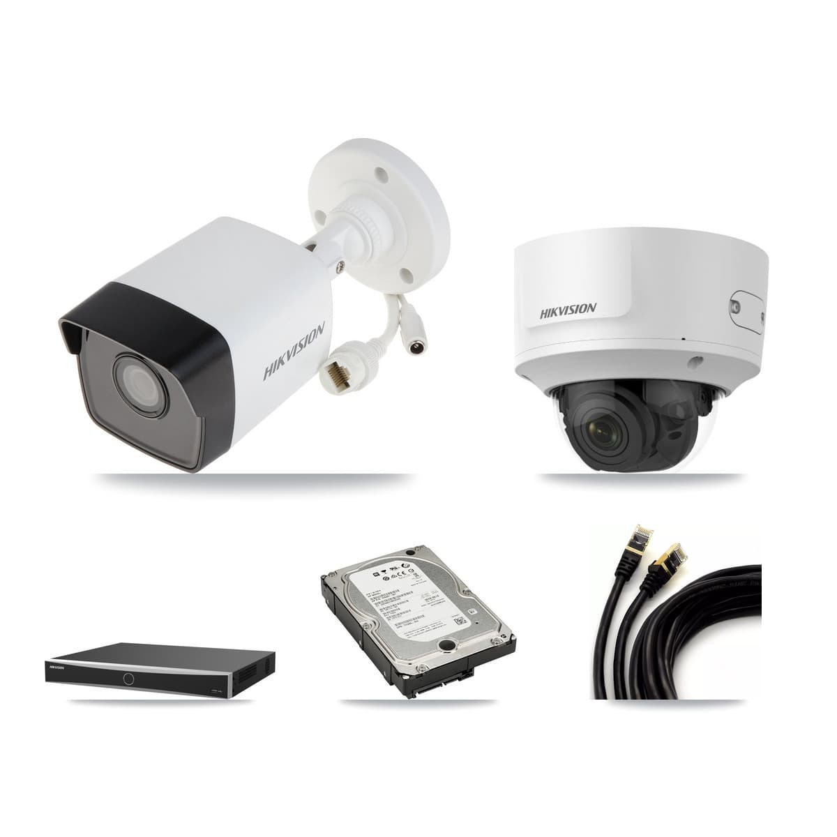 Hikvision 16-Channel 2MP – 5MP CCTV Kit — 3 5MP Bullet + 1 2MP Dome Cameras + 5TB Recording (DS-7616NXI Recorder)