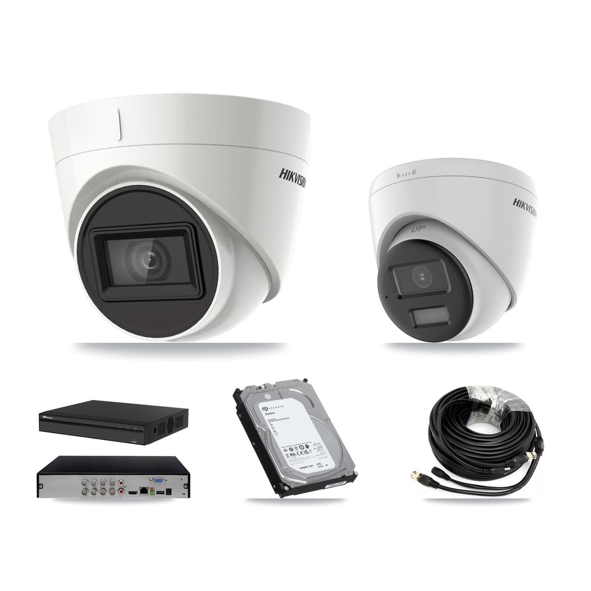 Hikvision & Prolux 8-Channel 4K CCTV Kit — 1 DS-2CE78U0T + 3 DS-2CE78U1T Turret Cameras + 6TB Recording (PXD-5108HS Recorder) - Image 1