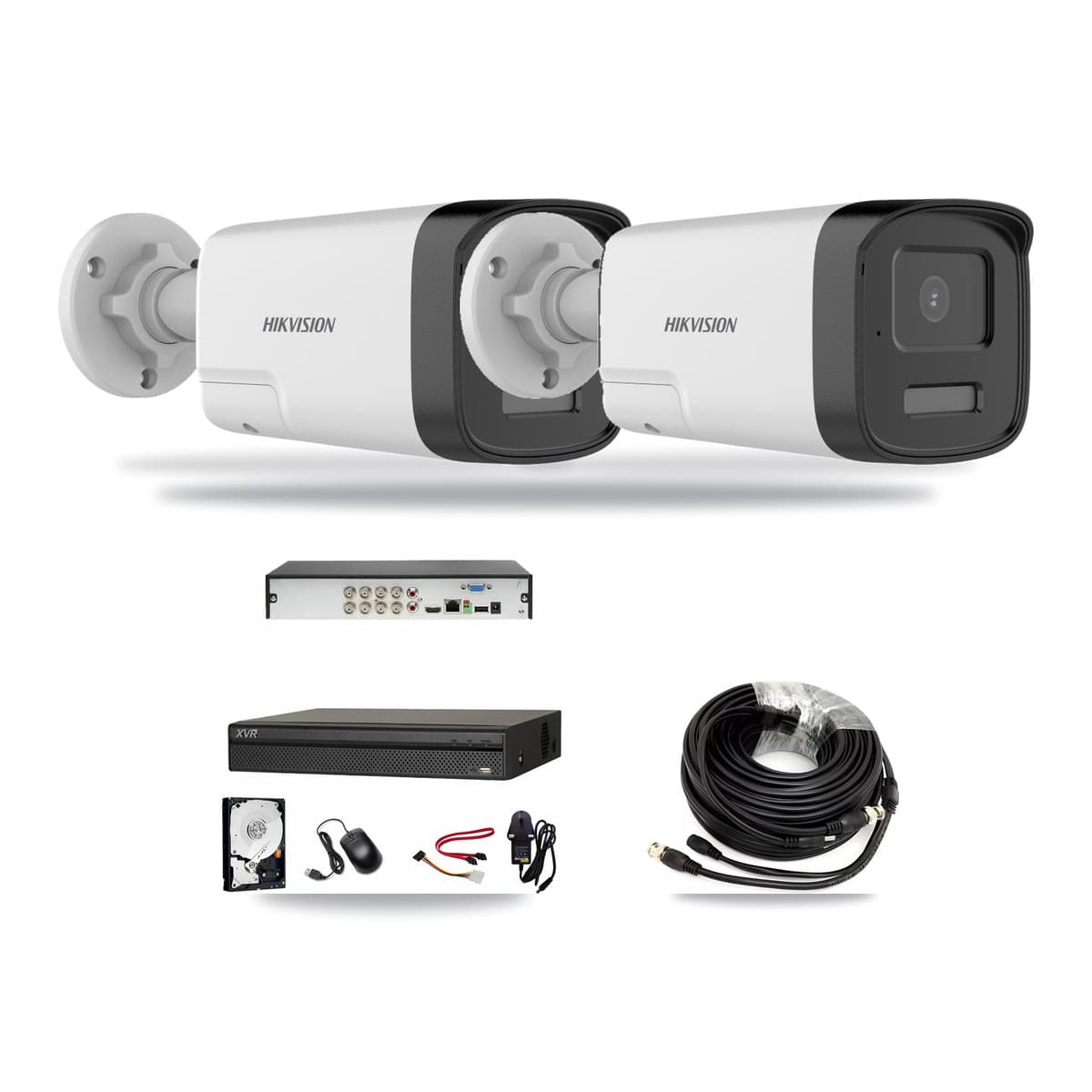 Hikvision & Dahua 8-Channel 5MP CCTV Kit — 2 DS-2CE17K0T Bullet Cameras + 3TB Recording (XVR-3108AD Recorder) - Image 1