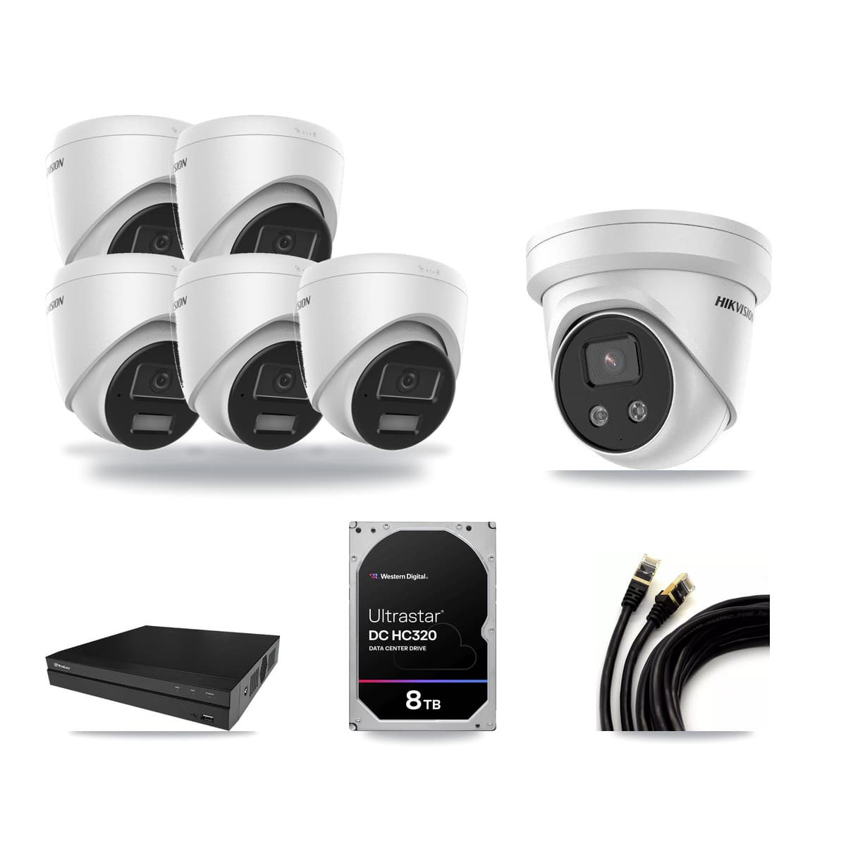 Hikvision & Prolux 8-Channel 4MP – 5MP CCTV Kit — 5 4MP + 1 5MP Turret Cameras + 8TB Recording - Image 1