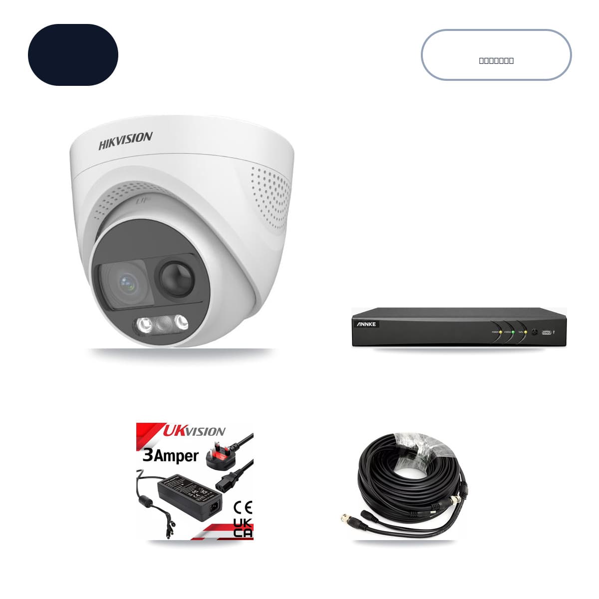 Hikvision & ANNKE 4-Channel 5MP CCTV Kit — 2 DS-2CE72KF3T Turret Cameras + 3TB Recording