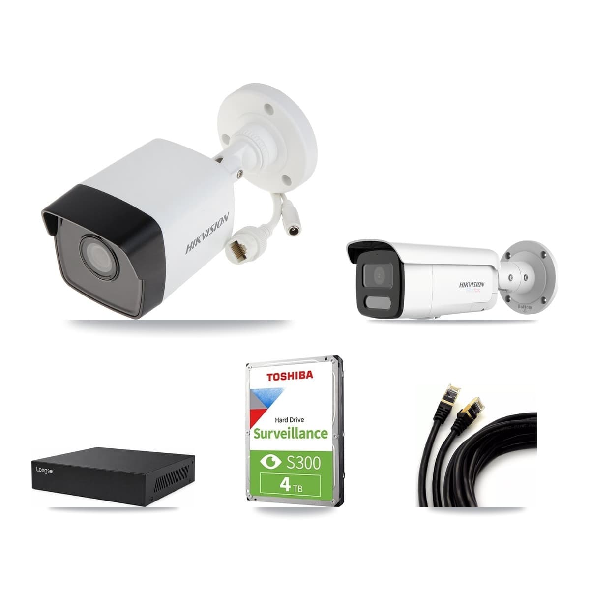 Hikvision & Longse 8-Channel 5MP – 4K CCTV Kit — 1 5MP + 1 4K Bullet Cameras + 4TB Recording - Image 1