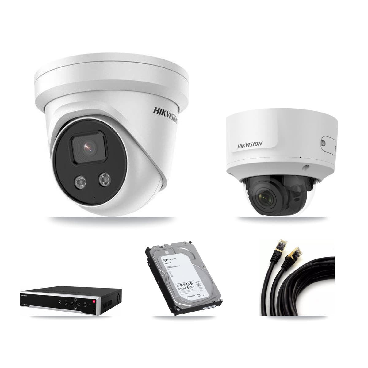 Hikvision 32-Channel 2MP – 5MP CCTV Kit — 1 2MP Dome + 13 5MP Turret Cameras + 3× 6TB Recording