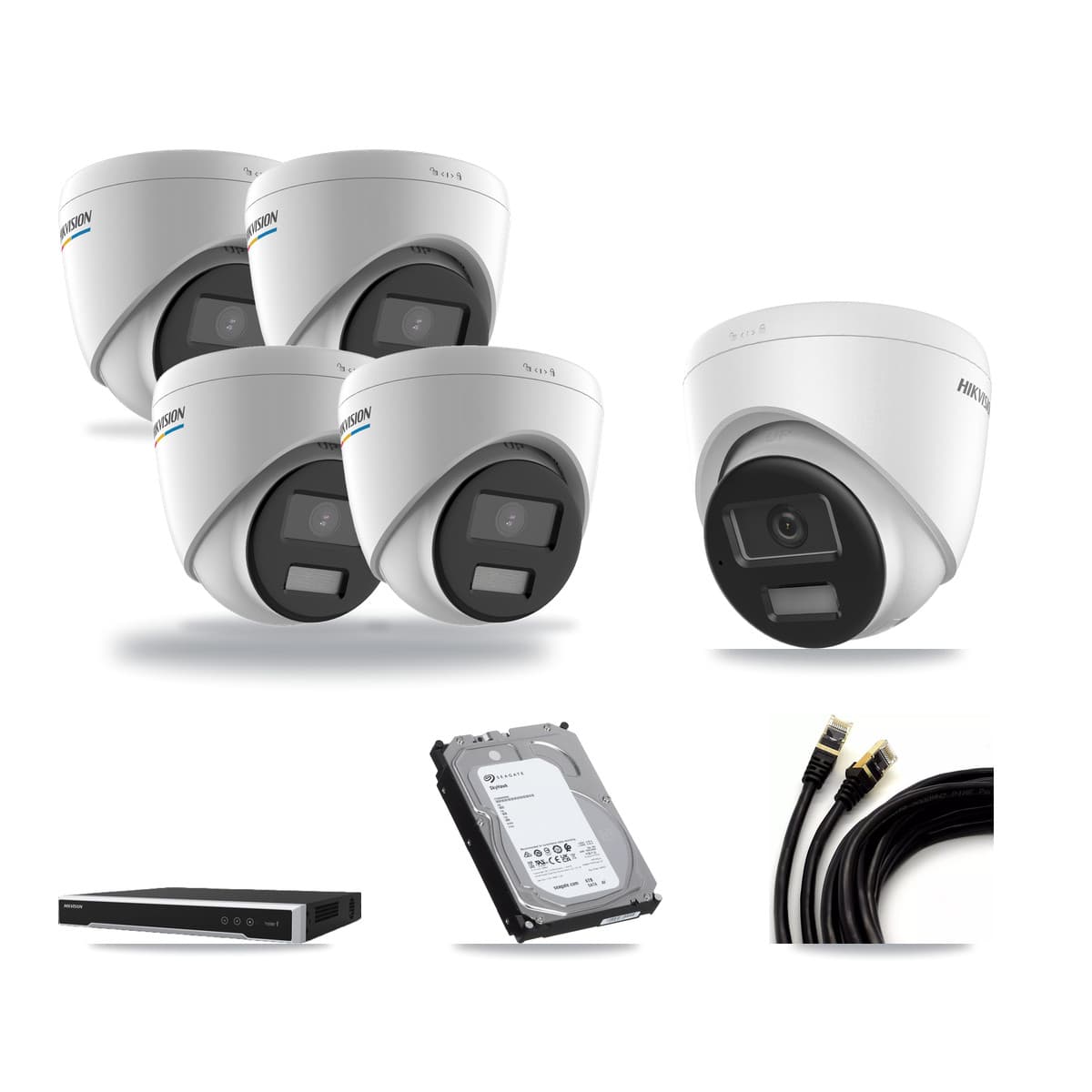Hikvision 16-Channel 2MP – 4K CCTV Kit — 4 2MP + 1 4K Turret Cameras + 6TB Recording - Image 1