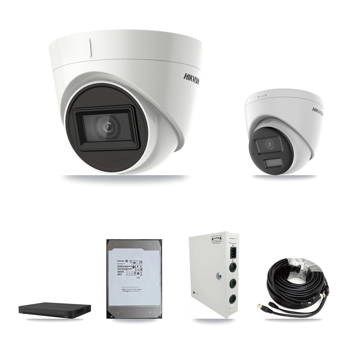 Hikvision 16-Channel 4K CCTV Kit — 3 DS-2CE78U0T + 7 DS-2CE78U1T Turret Cameras + 14TB Recording - Image 1